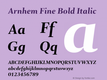 Arnhem Fine Bold Italic Version 1.003; build 0001 | web-TT图片样张