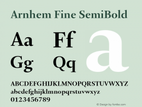 Arnhem Fine SemiBold Version 1.003; build 0001 | web-TT图片样张