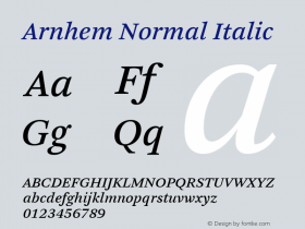 Arnhem Normal Italic Version 2.011 | web-TT图片样张