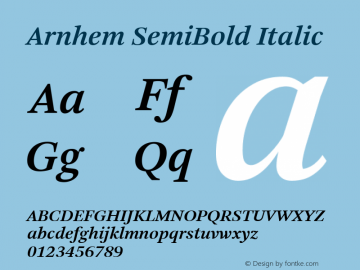 Arnhem SemiBold Italic Version 2.011 | web-TT图片样张