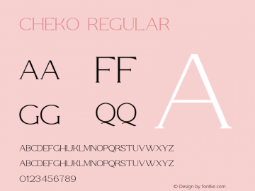 Cheko Version 1.00;September 4, 2021;FontCreator 12.0.0.2560 64-bit图片样张