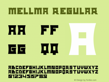 mellma Version 1.00;September 17, 2021;FontCreator 13.0.0.2683 32-bit图片样张