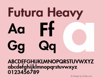 Futura Heavy Version 001.002 Font Sample