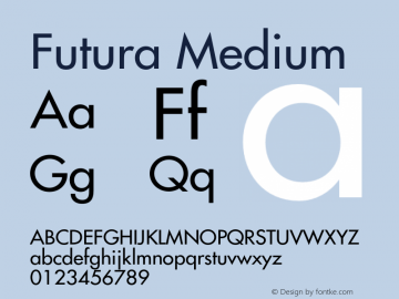 Futura Medium 001.002 Font Sample