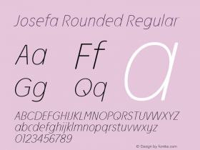 Josefa Rounded Thin Italic Version 1.011图片样张