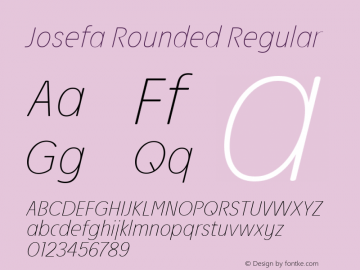 Josefa Rounded Thin Italic Version 1.011图片样张