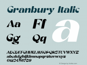 Granbury-Italic Fontlab 7图片样张