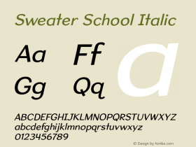 SweaterSchoolRg-Italic Version 1.300图片样张