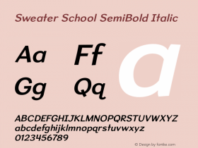 SweaterSchoolSb-Italic Version 1.300图片样张