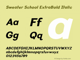 SweaterSchoolXb-Italic Version 1.300图片样张