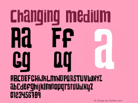 Changing Medium Version 1.00;September 7, 2021;FontCreator 12.0.0.2562 64-bit图片样张