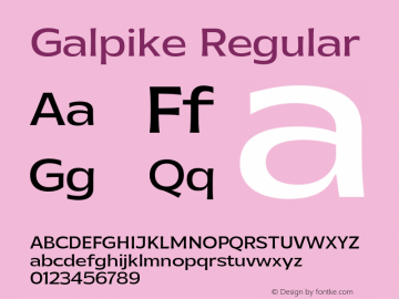 Galpike-Regular Version 1.000图片样张