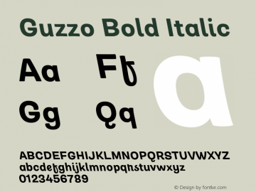 Guzzo Bold Italic Version 1.00图片样张