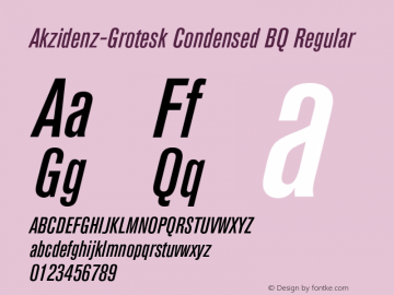 Akzidenz-Grotesk Condensed BQ Regular 001.000图片样张