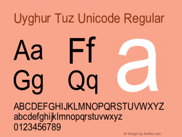 Uyghur Tuz Unicode Regular Macromedia Fontographer 4.1 02-3-5图片样张