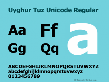 Uyghur Tuz Unicode Regular Version 2.00 March 18, 2006图片样张