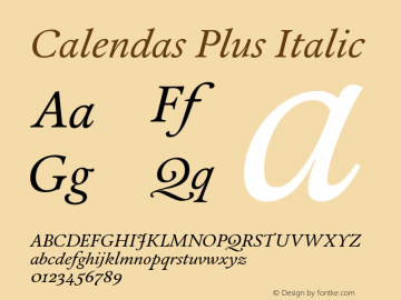CalendasPlus-Italic Version 001.001图片样张