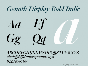 Genath Display Bold Italic Version 4.001 | web-TT图片样张