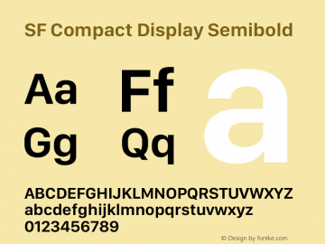 SF Compact Display Semibold Version 17.0d11e1图片样张