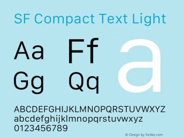 SF Compact Text Light Version 17.0d11e1图片样张