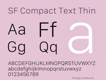 SF Compact Text Thin Version 17.0d11e1图片样张