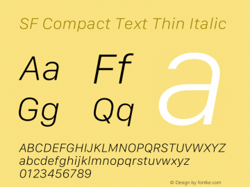 SF Compact Text Thin Italic Version 17.0d11e1图片样张