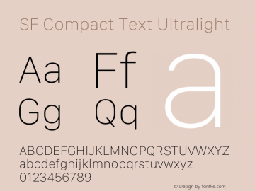 SF Compact Text Ultralight Version 17.0d11e1图片样张