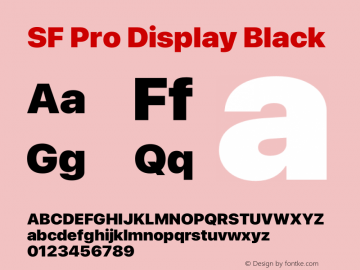 SF Pro Display Black Version 17.0d11e1图片样张