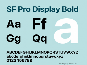 SF Pro Display Bold Version 17.0d11e1图片样张