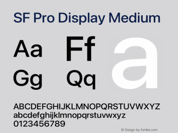 SF Pro Display Medium Version 17.0d11e1图片样张