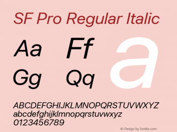 SF Pro Italic Version 17.0d11e1图片样张