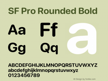 SF Pro Rounded Bold Version 17.0d11e1图片样张
