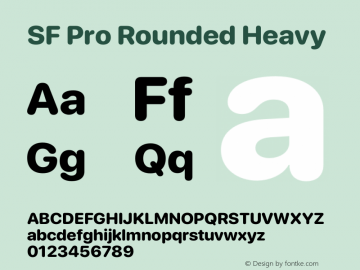 SF Pro Rounded Heavy Version 17.0d11e1图片样张