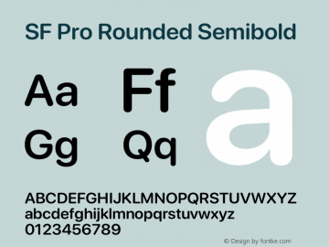 SF Pro Rounded Semibold Version 17.0d11e1图片样张