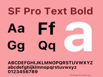 SF Pro Text Bold Version 17.0d11e1图片样张