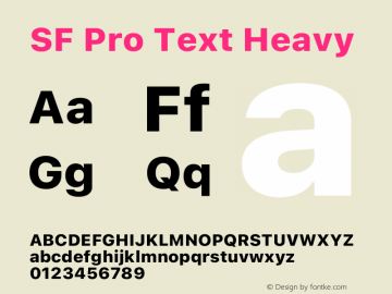 SF Pro Text Heavy Version 17.0d11e1图片样张