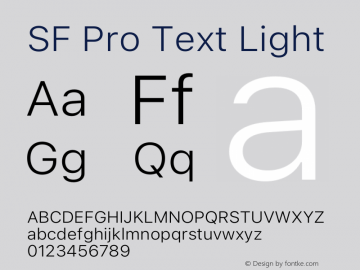 SF Pro Text Light Version 17.0d11e1图片样张