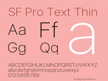 SF Pro Text Thin Version 17.0d11e1图片样张