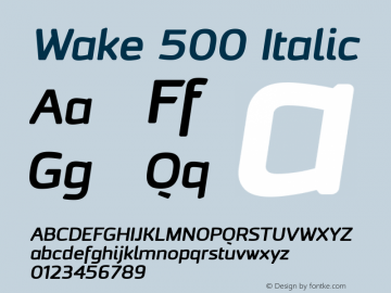 Wake 500 Italic 图片样张
