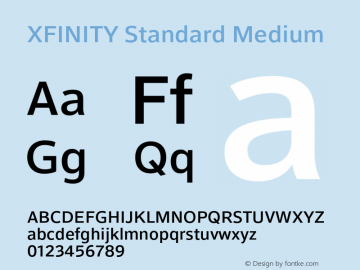 XFINITY Standard Medium Version 1.001;PS 001.001;hotconv 1.0.88;makeotf.lib2.5.647800图片样张