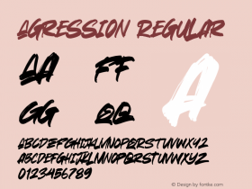 Agression Version 1.00;September 7, 2021;FontCreator 13.0.0.2683 64-bit图片样张