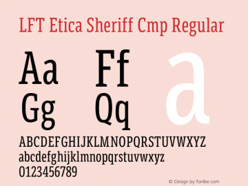 LFT Etica Sheriff Cmp Regular Version 1.002;PS 001.002;hotconv 1.0.88;makeotf.lib2.5.64775图片样张