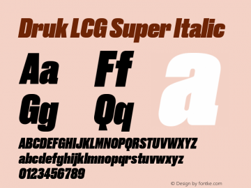 Druk LCG Super Italic Version 1.001 | web-TT图片样张