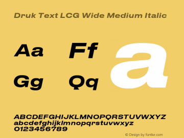 Druk Text Wide LCG Medium Italic Version 1.001 | web-TT图片样张