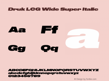 Druk Wide LCG Super Italic Version 1.001 | web-TT图片样张