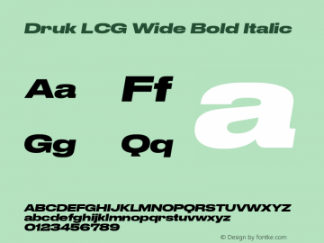 Druk Wide LCG Bold Italic Version 1.001 | web-TT图片样张
