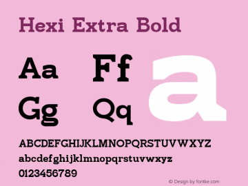 Hexi Extra Bold Version 1.00;August 4, 2021;FontCreator 11.5.0.2427 32-bit图片样张