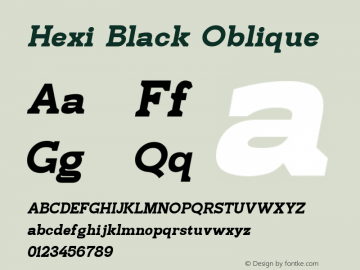 Hexi Black Oblique Version 1.00;August 4, 2021;FontCreator 11.5.0.2427 32-bit图片样张