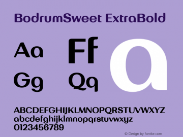 BodrumSweet ExtraBold Version 1.000图片样张