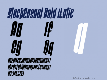 SlackCasual Bold Italic 001.000图片样张